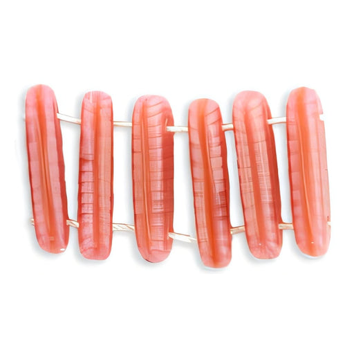 Czech Two Hole Bar 15 x 5mm Crystal/ Pink (50pcs)