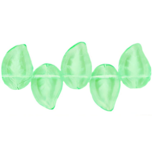 Czech Eucalyptus Leaves 12 x 9mm Peridot (25pcs)