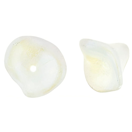 Czech Three Petal Flowers 12 x 10mm Glow Blue - Crystal (25pcs)