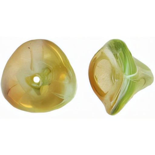 Czech Three Petal Flowers 12 x 10mm Chrysolite - Celsian (25pcs)