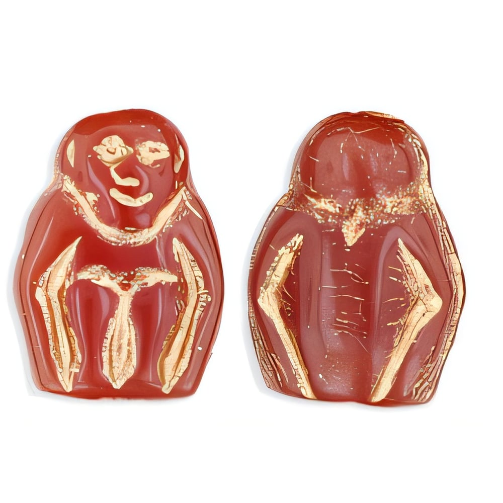 Czech Monkeys 14mm Milky Caramel - Gold Inlay (25pcs)