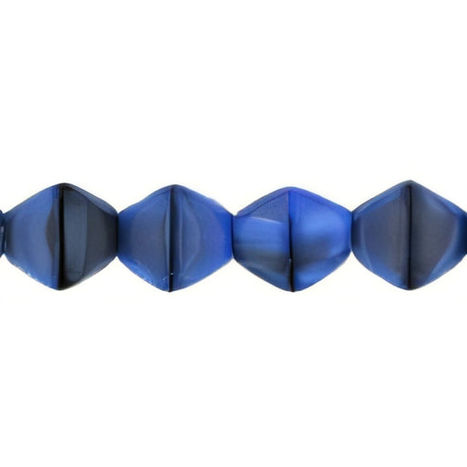 Czech Bicone 6 x 6mm Blue w/Black Swirl (50pcs)