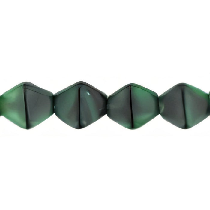 Czech Bicone 6 x 6mm Green w/Black (50pcs)