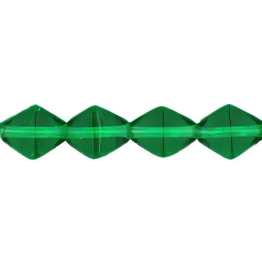 Czech Bicone 6 x 6mm Green Emerald (50pcs)