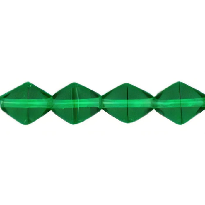 Czech Bicone 6 x 6mm Green Emerald (50pcs)