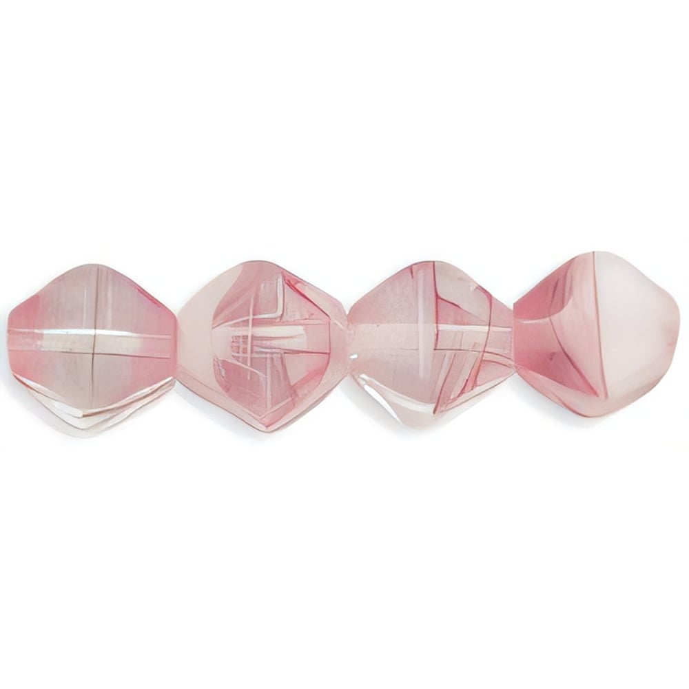 Czech Bicone 6 x 6mm Crystal/Pink (50pcs)