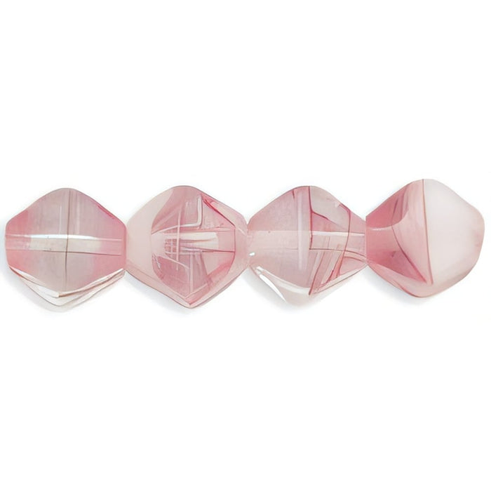 Czech Bicone 6 x 6mm Crystal/Pink (50pcs)