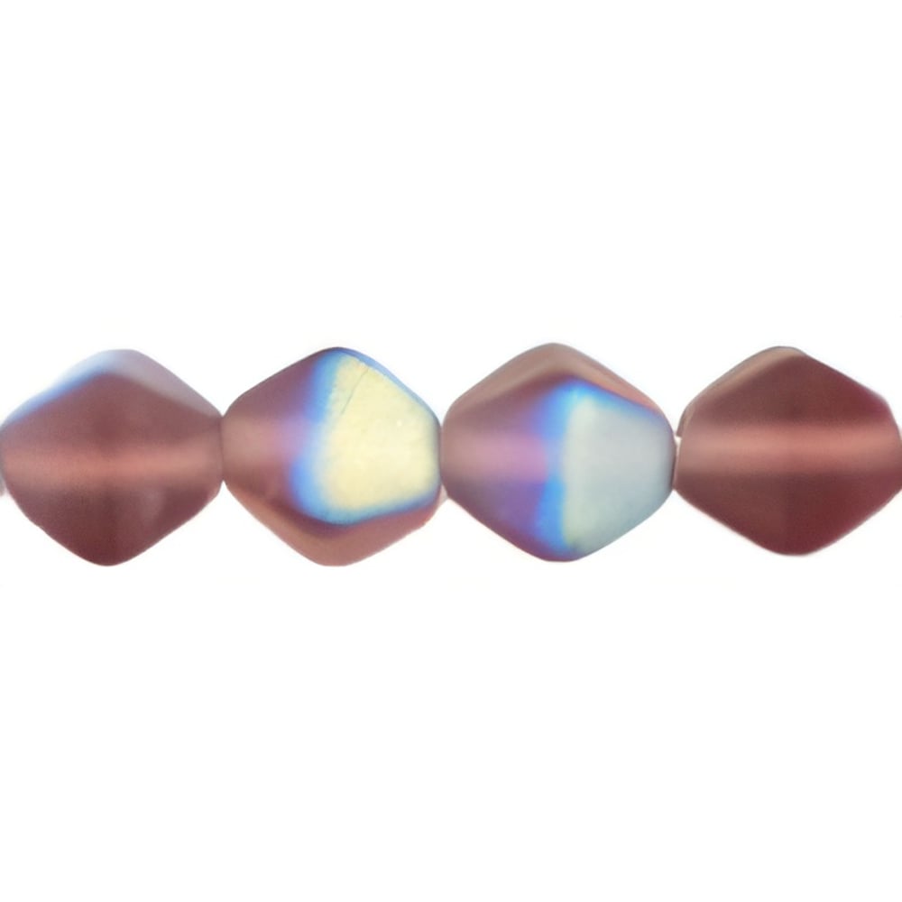 Czech Bicone 6/6mm Matte - Amethyst AB (25pcs)