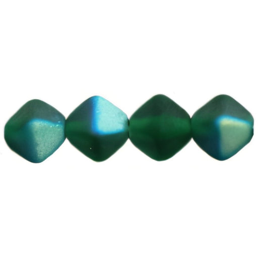 Czech Bicone 6/6mm Matte - Green Emerald AB (50pcs)