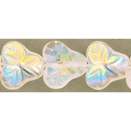 Czech Berry Leaves 9mm Crystal AB (25pcs)