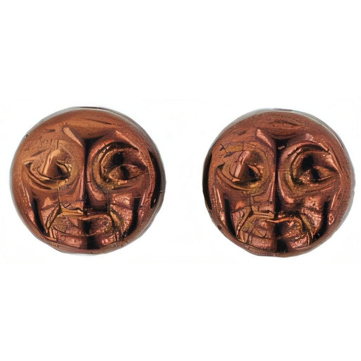 Czech Moon Faces 9mm Dk Bronze (25pcs)
