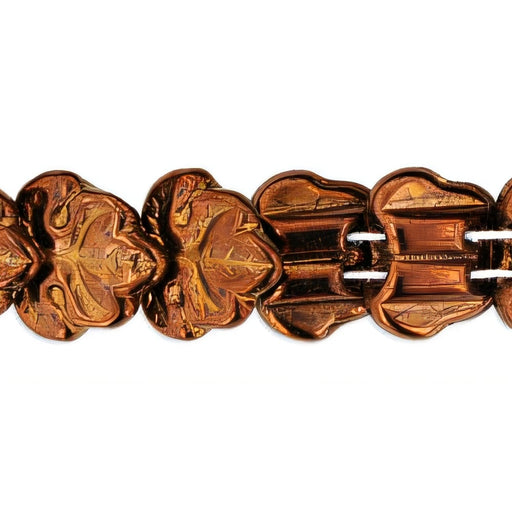 Czech Two-Hole Maple Leaves 13mm: Dk Bronze (25pcs)