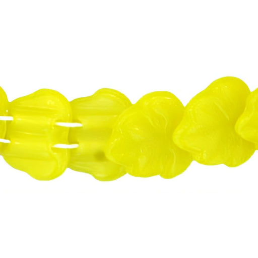 Czech Two-Hole Maple Leaves 13mm: Chartreuse (25pcs)