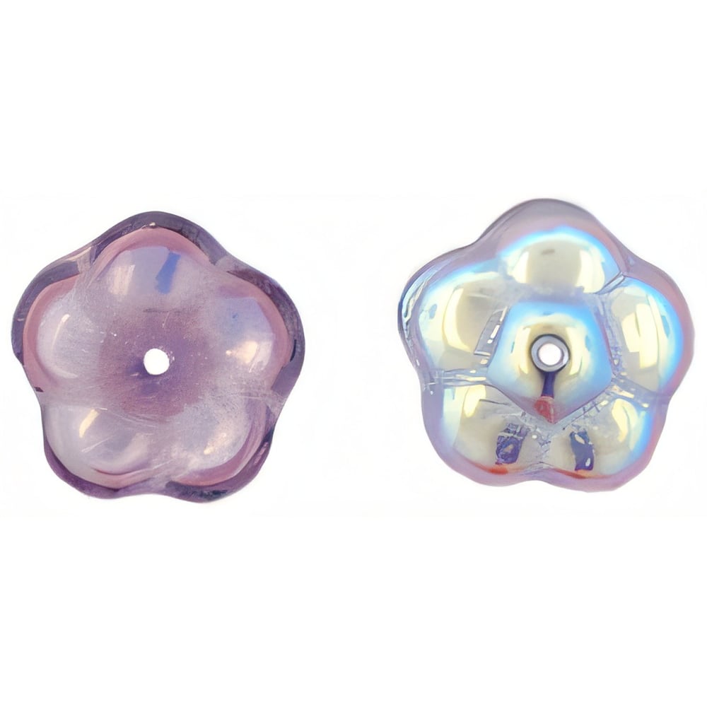 Czech Pinwheel Flower 12mm Lt Tanzanite AB (50pcs)