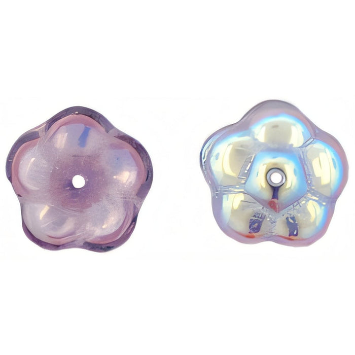 Czech Pinwheel Flower 12mm Lt Tanzanite AB (50pcs)