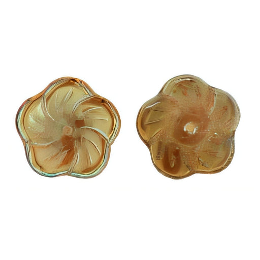 Czech Pinwheel Flower 12mm Crystal - Celsian (50pcs)