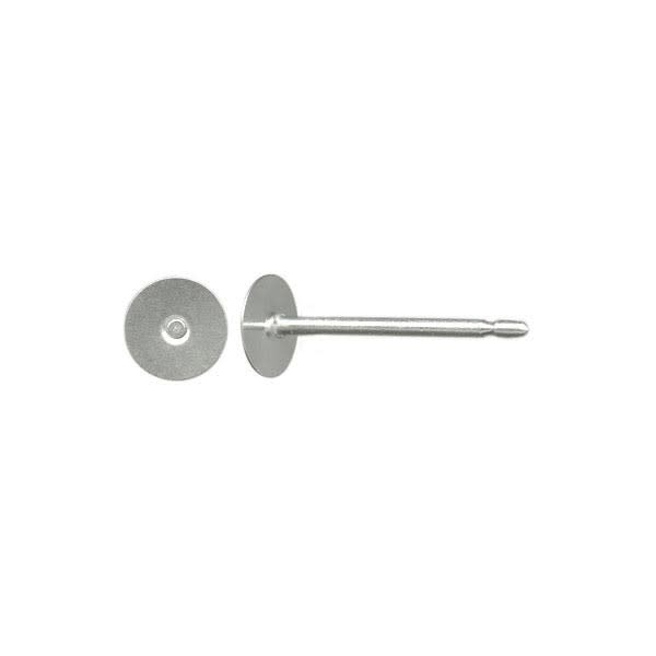 Earring Findings, 11mm Long Post with 4mm Glue On Pad, Titanium