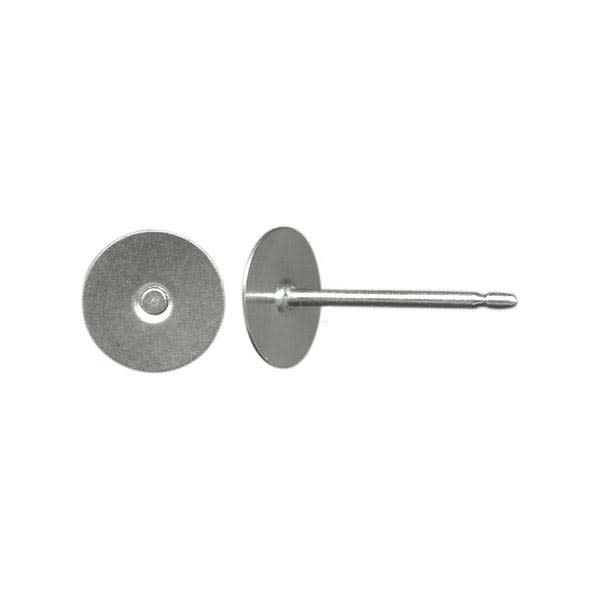 EARRING POST/BACKS - 4mm Stainless Steel Earring Posts/Backs with Glue Pads