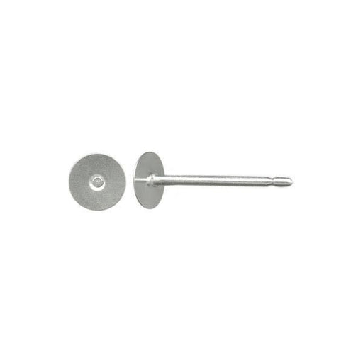 Stainless Steel Earring Post Finding w 4mm Flat Pad (1 Pair)