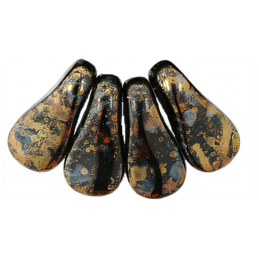 Czech Duck Bills 18 x 9mm Jet - Bronze Picasso (25pcs)