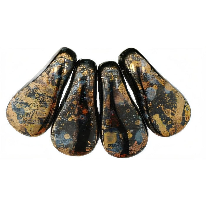 Czech Duck Bills 18 x 9mm Jet - Bronze Picasso (25pcs)