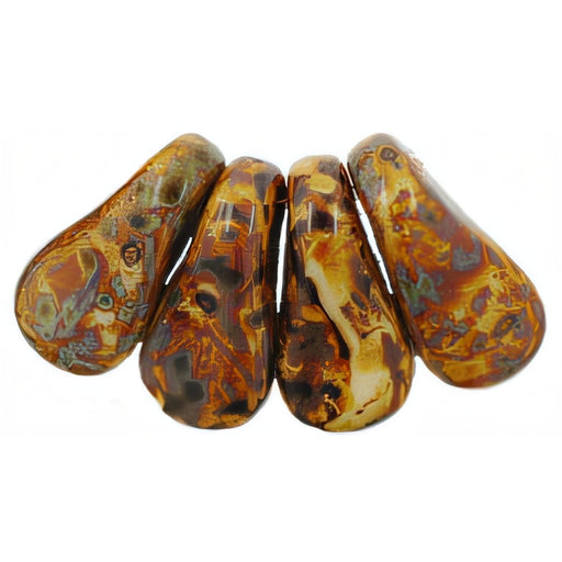 Czech Duck Bills 18 x 9mm Opaque Lt Beige - Picasso (25pcs)