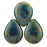 Czech Pear Shaped Drops 16 x 12mm Turquoise - Bronze Picasso (25pcs)