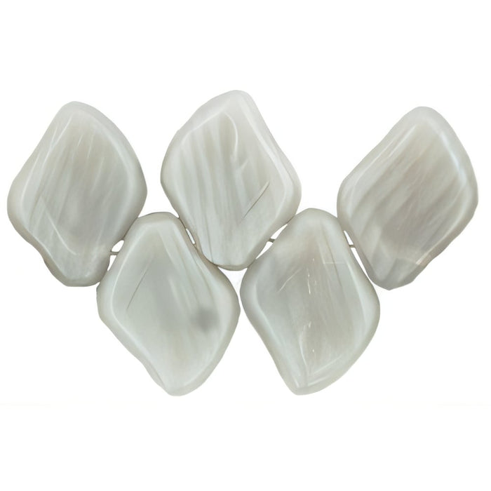 Czech Leaves 12 x 9mm Coral Gray (25pcs)