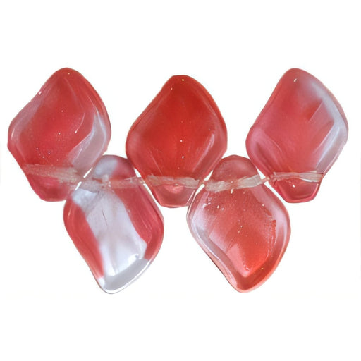 Czech Leaves 12 x 9mm Fuchsia/Sapphire (25pcs)