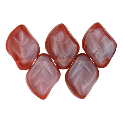 Czech Leaves 12 x 9mm Fuchsia/Silky Blue (25pcs)