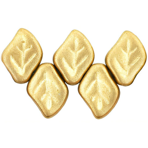 Czech Leaves 12 x 9mm Matte - Metallic Flax (25pcs)