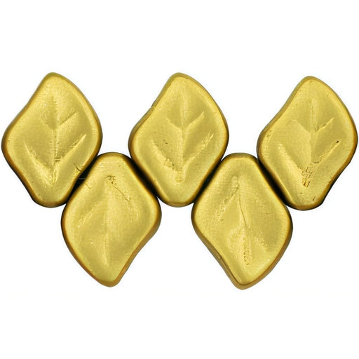 Czech Leaves 12 x 9mm Matte - Metallic Aztec Gold (25pcs)