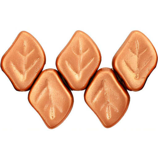 Czech Leaves 12 x 9mm Matte - Metallic Copper (25pcs)