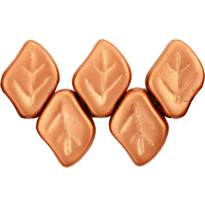 Czech Leaves 12 x 9mm Matte - Metallic Copper (25pcs)