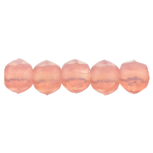Czech English Cut Round 3mm Milky Pink (50pcs)