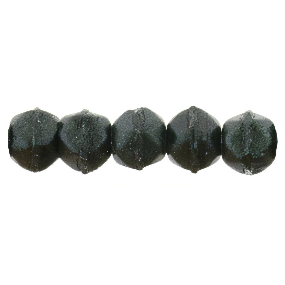 Czech English Cut Round 3mm Metallic Suede - Dk Forest (50pcs)