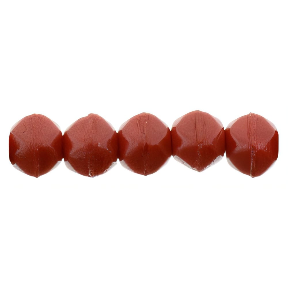 Czech English Cut Round 3mm Opaque Red (50pcs)