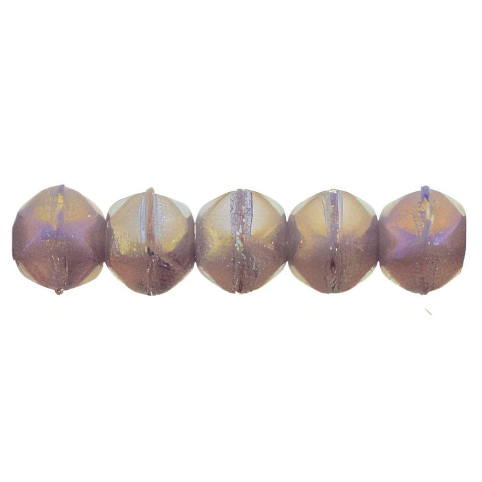 Czech English Cut Round 3mm Luster Iris - Milky Amethyst (50pcs)