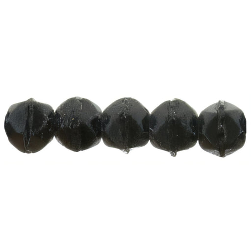 Czech English Cut Round 3mm Matte - Jet (50pcs)