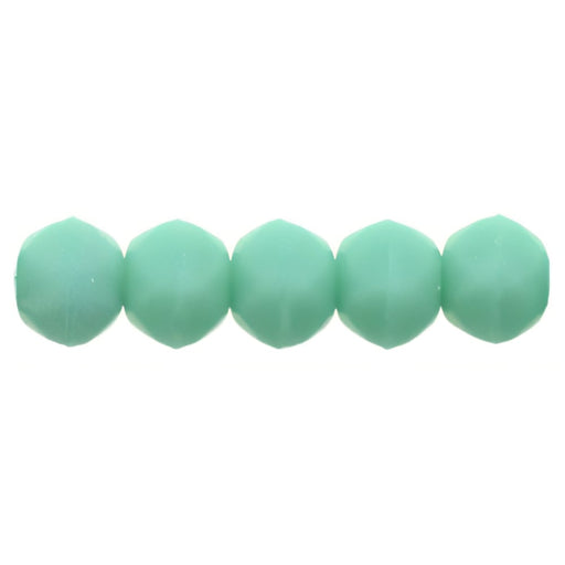 Czech English Cut Round 3mm Matte - Turquoise (50pcs)