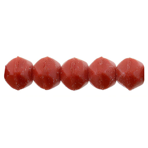 Czech English Cut Round 3mm Matte - Opaque Red (50pcs)