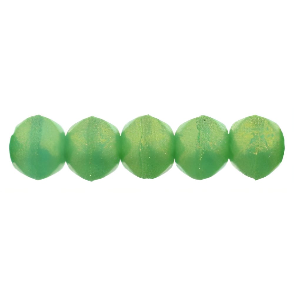 Czech English Cut Round 3mm Sueded Gold Atlantis Green (50pcs)