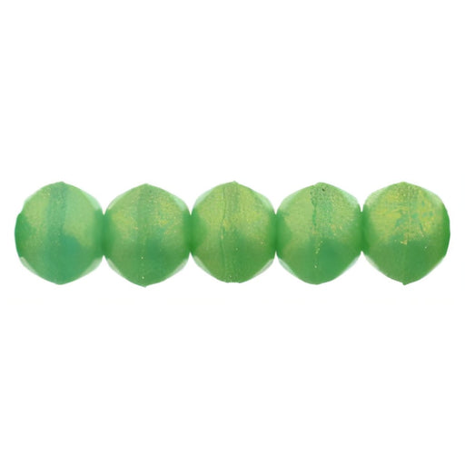Czech English Cut Round 3mm Sueded Gold Atlantis Green (50pcs)