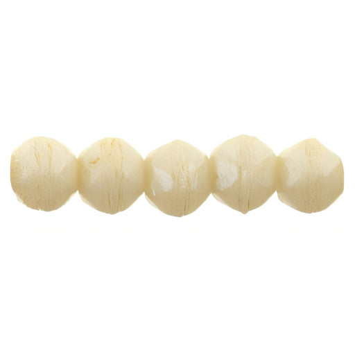 Czech English Cut Round 3mm Luster - Opaque Champagne (50pcs)