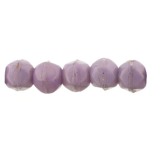 Czech English Cut Round 3mm Luster - Opaque Lilac (50pcs)