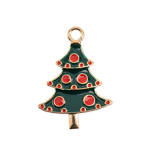 Sweet and Petite Enamel Holiday Charms, Christmas Tree 25.5x18mm (1 Piece)