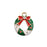 Sweet and Petite Enamel Holiday Charms, Christmas Wreath with Ribbon and Crystal 19x16mm (1 Piece)