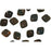 Czech Pinched Diamond 5/14mm Matte - Orange/Black Stripe (25pcs)