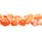 Czech Button Style Bead Flower 7mm Opaque Orange/White (25pcs)