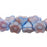 Czech Button Style Bead Flower 7mm Opaque Blue/Pink (50pcs)